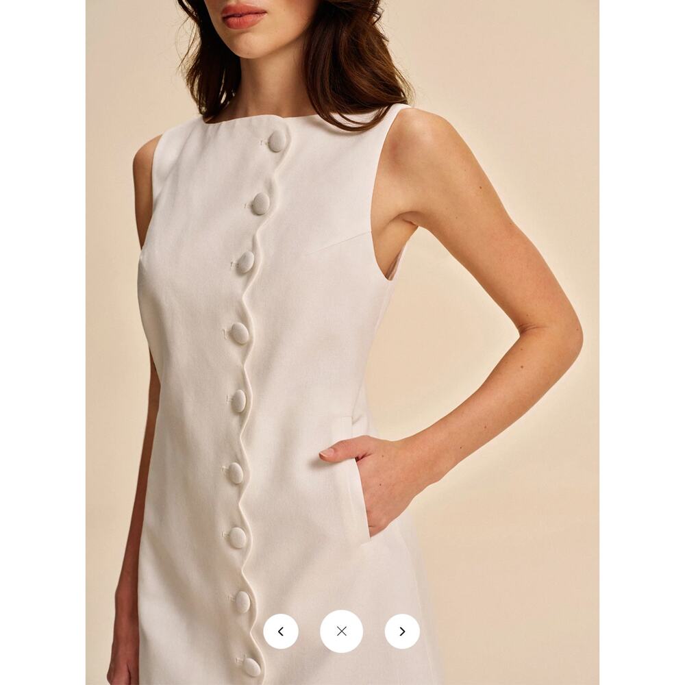 NWT Commense Button-Detail A-Line Dress Sz L - Picture 2 of 6